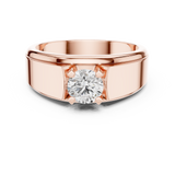 14K Solid Gold Lab Diamond Solitaire Ring, Rose Gold, view 4