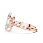 Gold Jewelry L35-66, Marquise center stone, Rose Gold, view 3