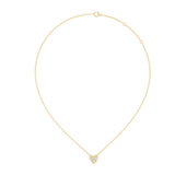 14K Solid Gold Lab Diamond Heart Pendant Necklace, Yellow Gold, view 1