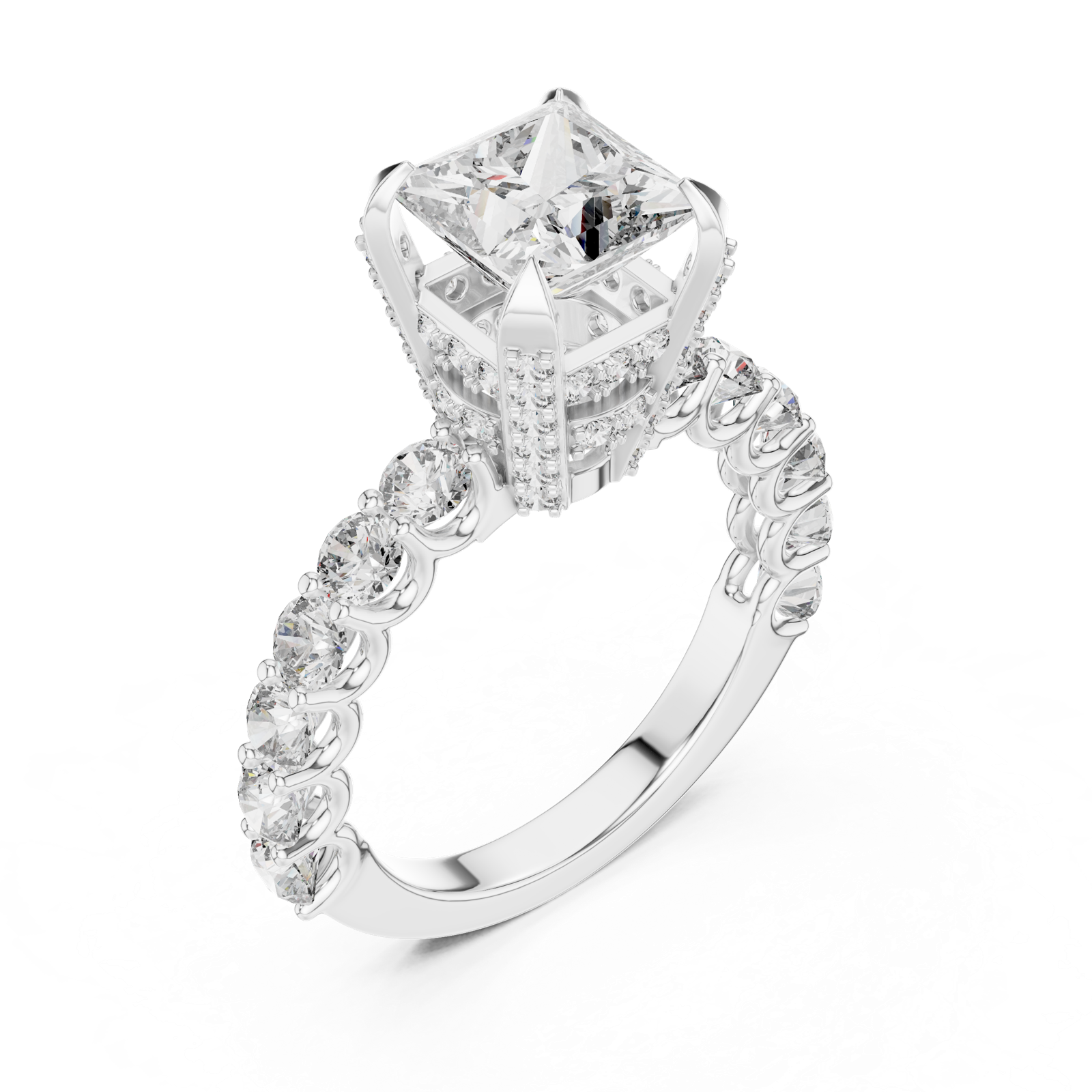 Gold Ring LR-0057, White Gold, view 2