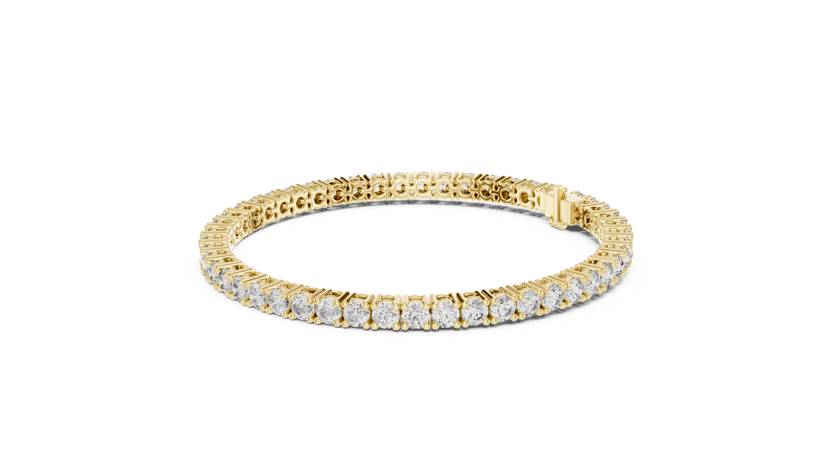 14K Solid Gold Lab Diamond Bracelet, Yellow Gold, view 1