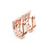 14K Solid Gold Lab Diamond Cluster Earrings, Rose Gold, view 2