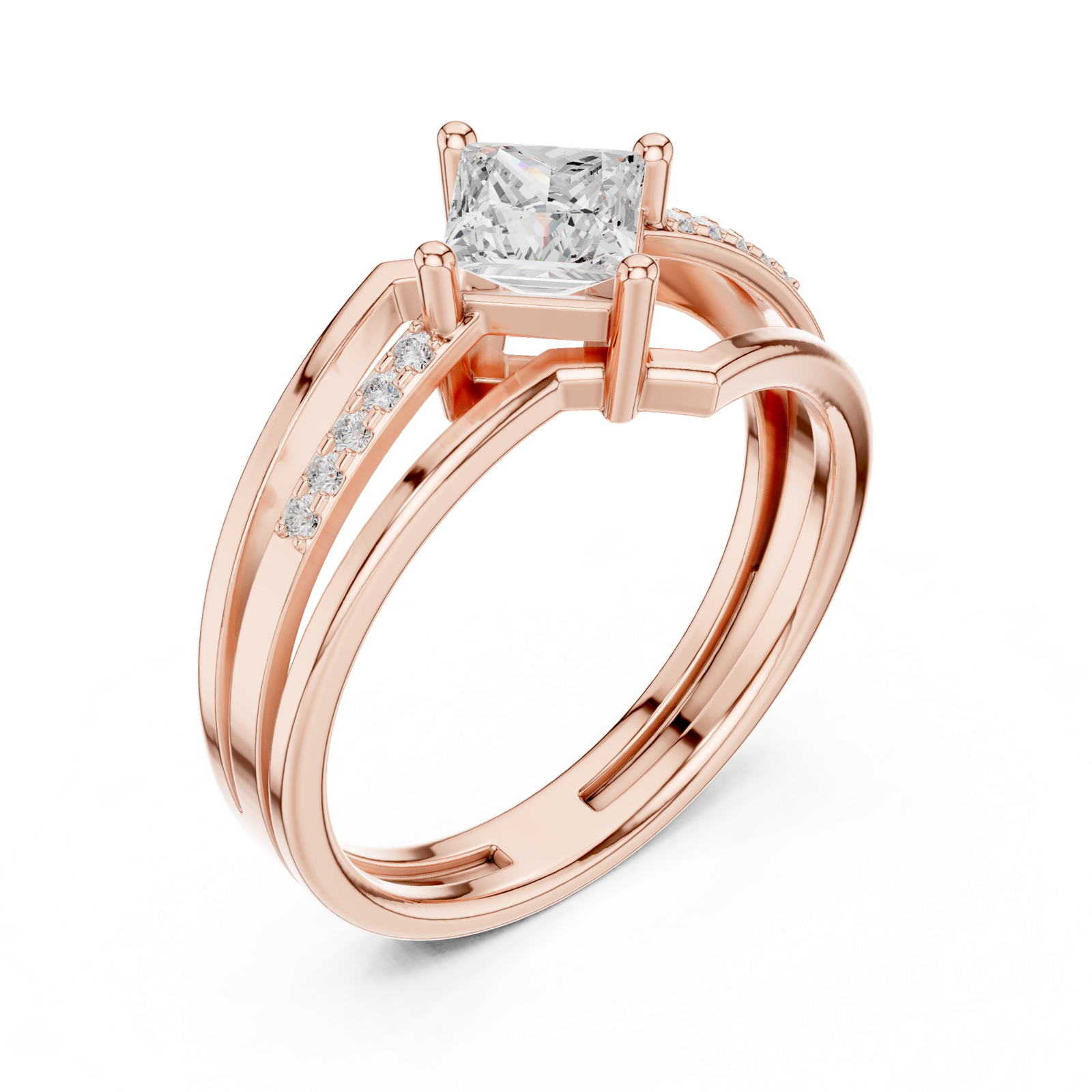 Gold Ring DDLR-475, Rose Gold, view 2