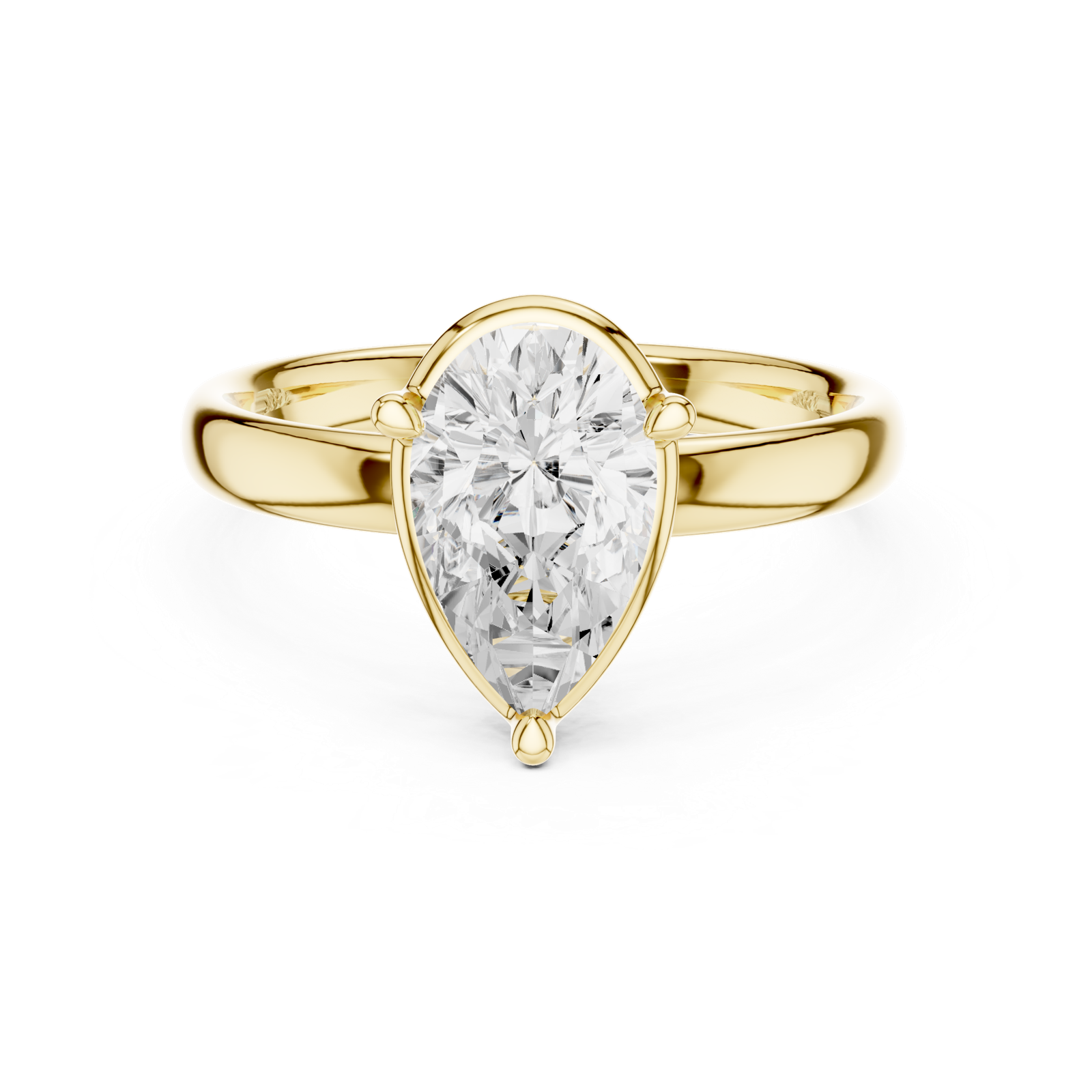 Gold Jewelry L36-10, Pear center stone, Yellow Gold, view 4