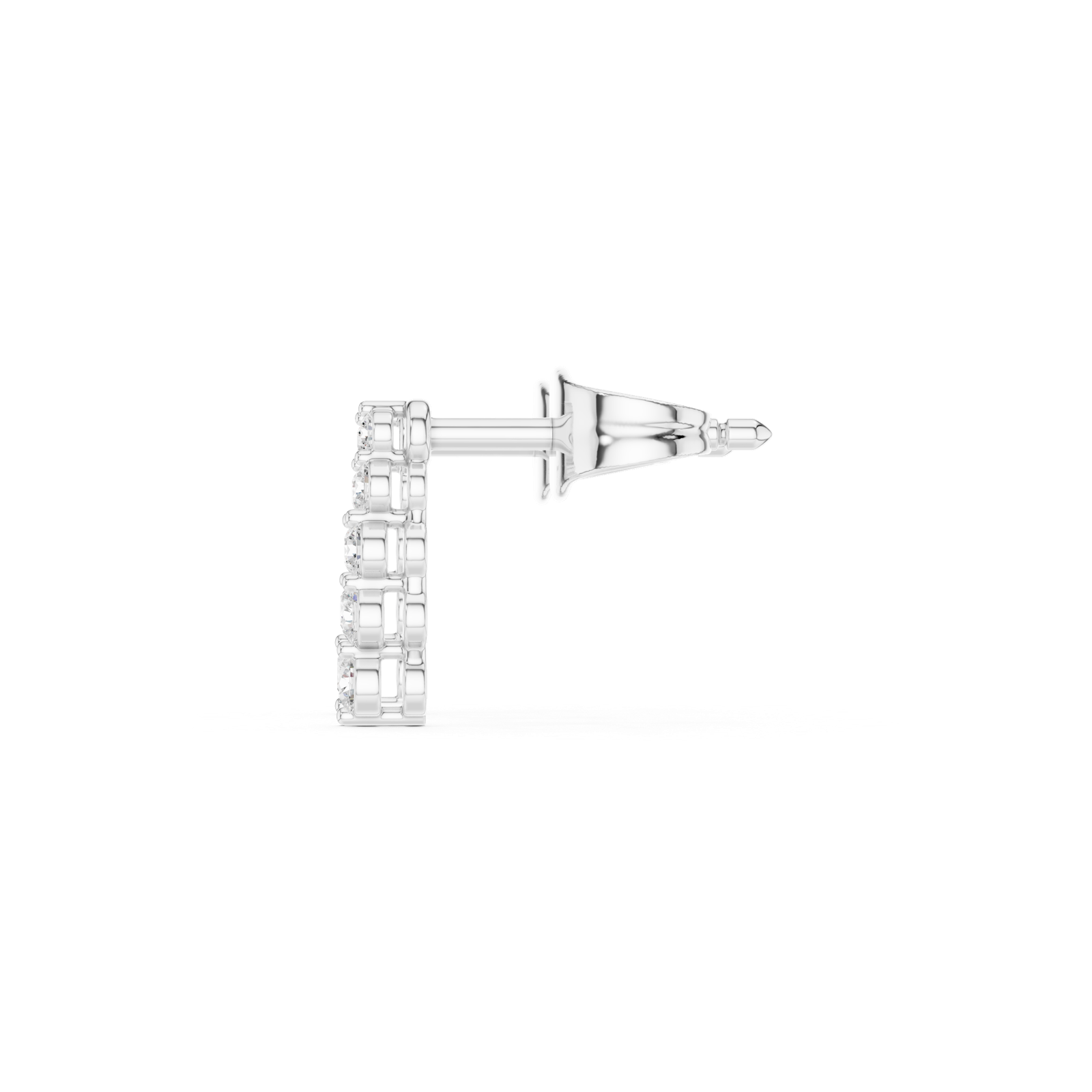 Gold Earrings SBER(32), White Gold, view 3