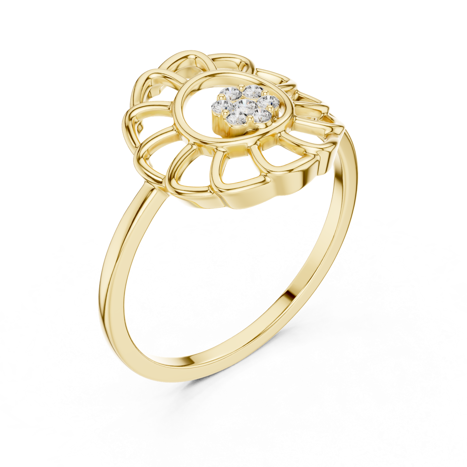 Gold Ring DR-6203, Yellow Gold, view 2
