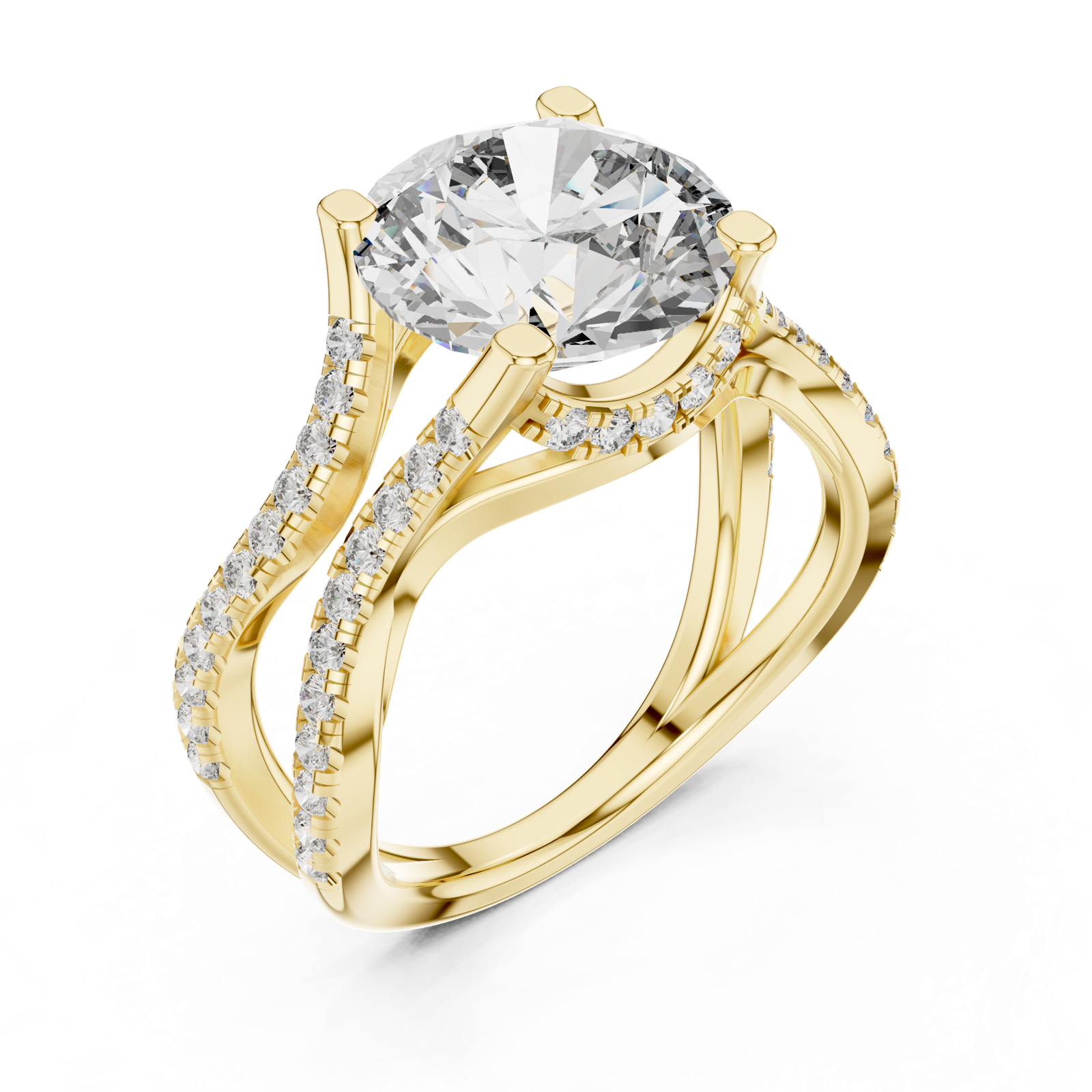 Gold Ring DDLR-155, Yellow Gold, view 2