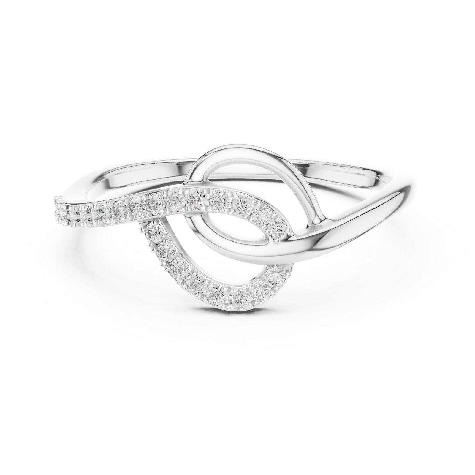 Gold Ring 12-10041@L, White Gold