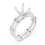 Gold Ring DDLR-441, Cushion center stone, White Gold, view 2