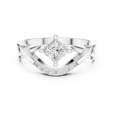 Gold Ring DDLR-487, White Gold, view 4