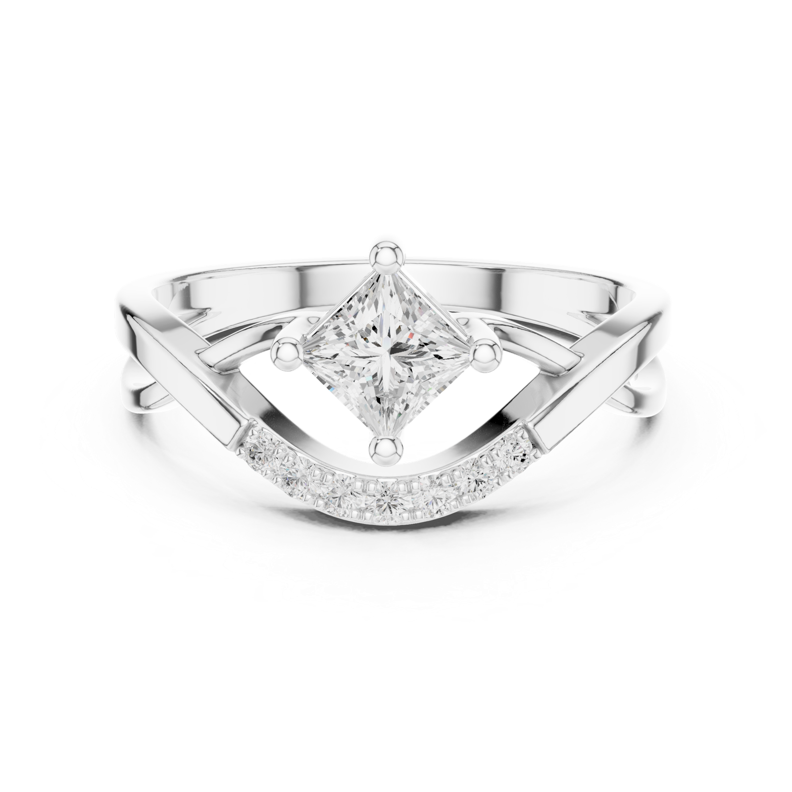 Gold Ring DDLR-487, White Gold, view 4