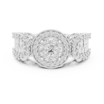 14K Solid Gold Lab Diamond Halo Ring, White Gold