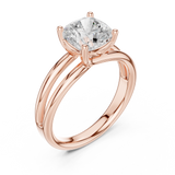 Gold Jewelry L36-9, Cushion center stone, Rose Gold, view 2