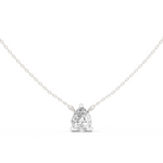 Gold Jewelry DDPO-001, Pear center stone, White Gold