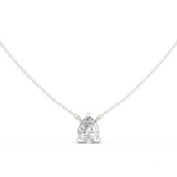 Gold Jewelry DDPO-001, Pear center stone, White Gold