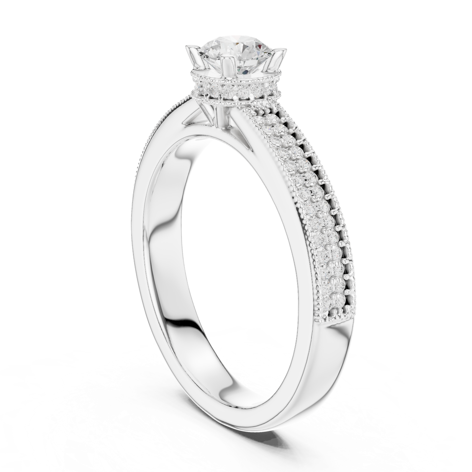 Gold Ring LR-0321, White Gold