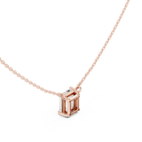 Gold Jewelry, Emerald center stone, Rose Gold, view 2