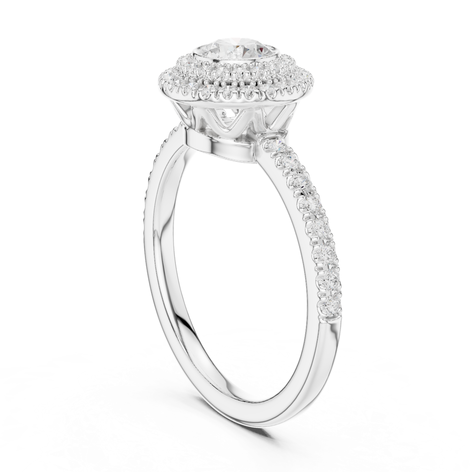 Gold Ring LR-0246, White Gold, view 1