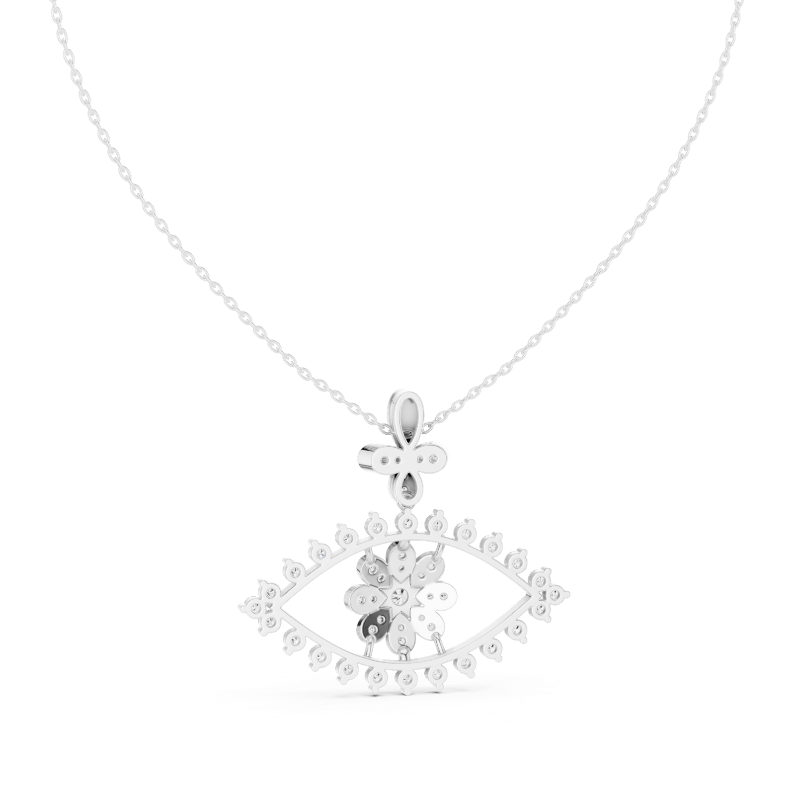 Gold Pendant GPD-0020, White Gold, view 4