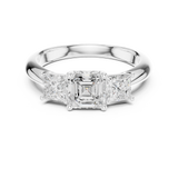 Gold Ring DDLR-044, Asscher center stone, White Gold, view 4