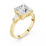 Gold Jewelry L35-67, Princess center stone, Yellow Gold, view 2