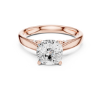 Gold Jewelry, Cushion center stone, Rose Gold, view 4