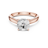 Gold Jewelry, Cushion center stone, Rose Gold, view 4