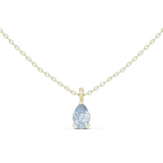 14K Solid Gold Lab Diamond Solitaire Pendant Necklace, Yellow Gold