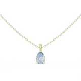 14K Solid Gold Lab Diamond Solitaire Pendant Necklace, Yellow Gold