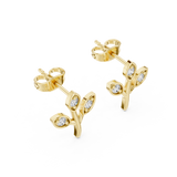 Gold Earrings 9-10093E, Yellow Gold, view 2