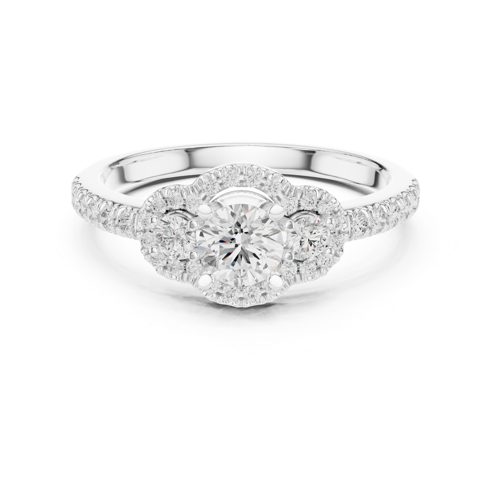Gold Ring LR-0289, White Gold