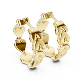 Gold Earrings L02-359, Yellow Gold, view 3
