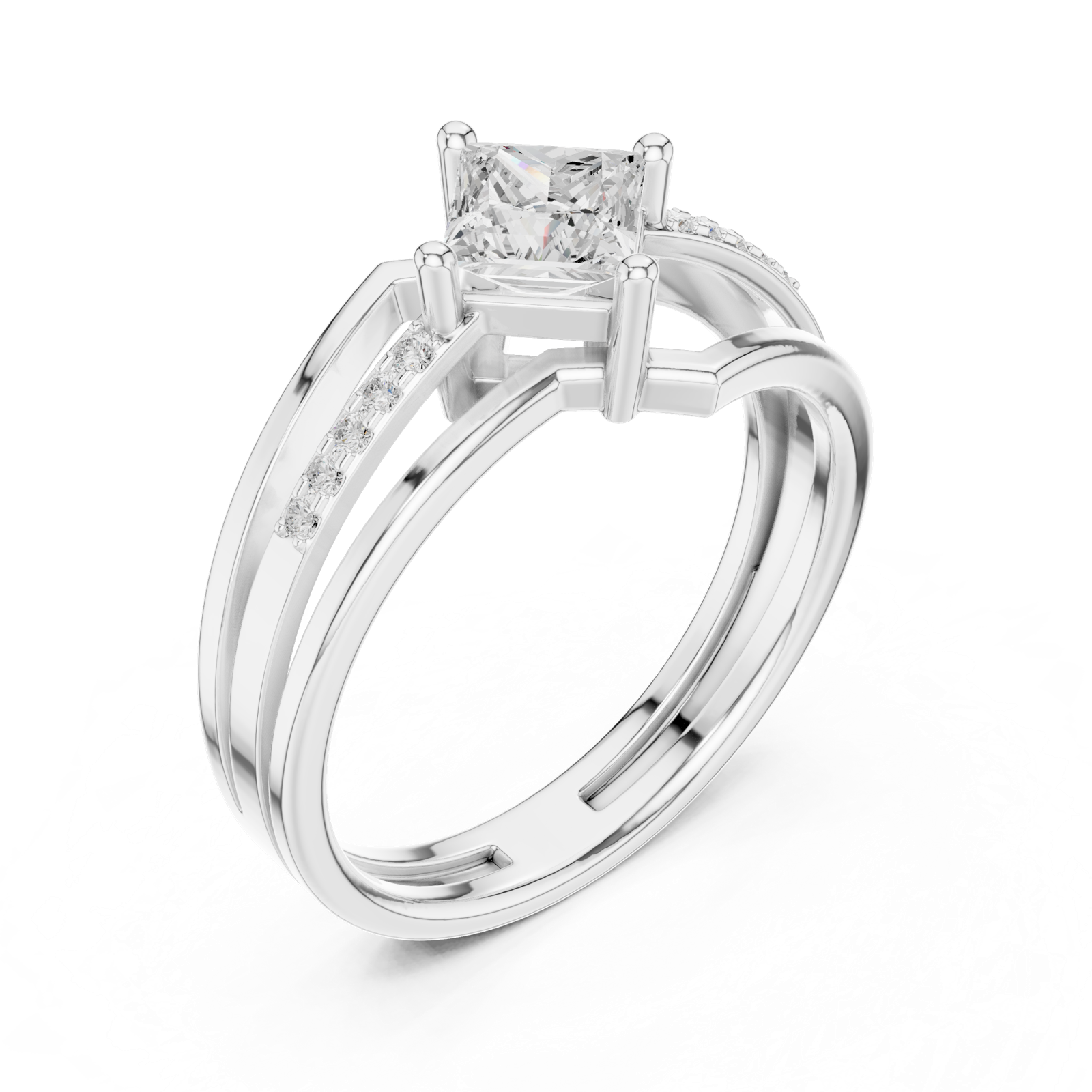 Gold Ring DDLR-475, White Gold, view 2