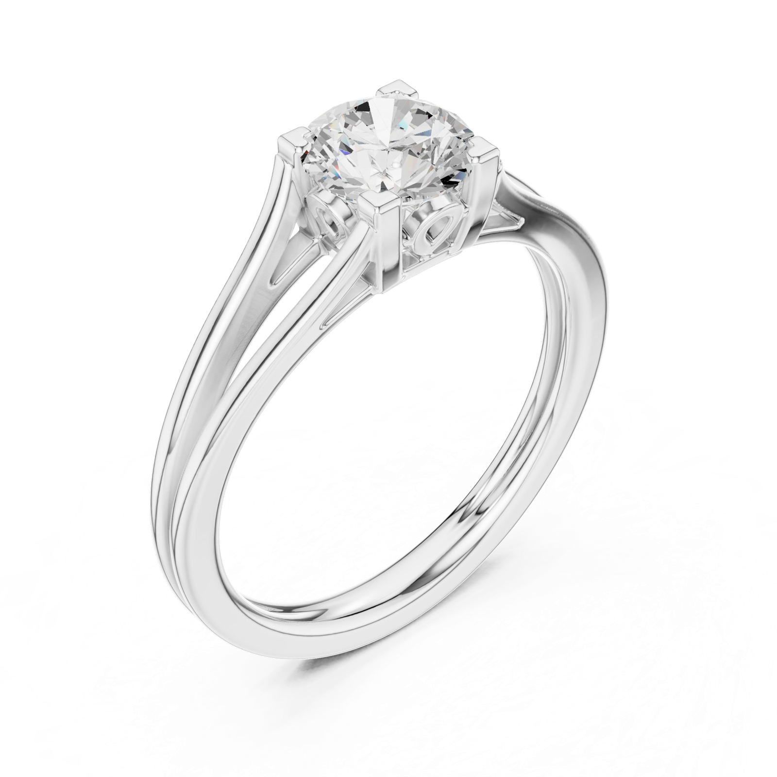 Gold Ring DDLR-544, White Gold, view 2