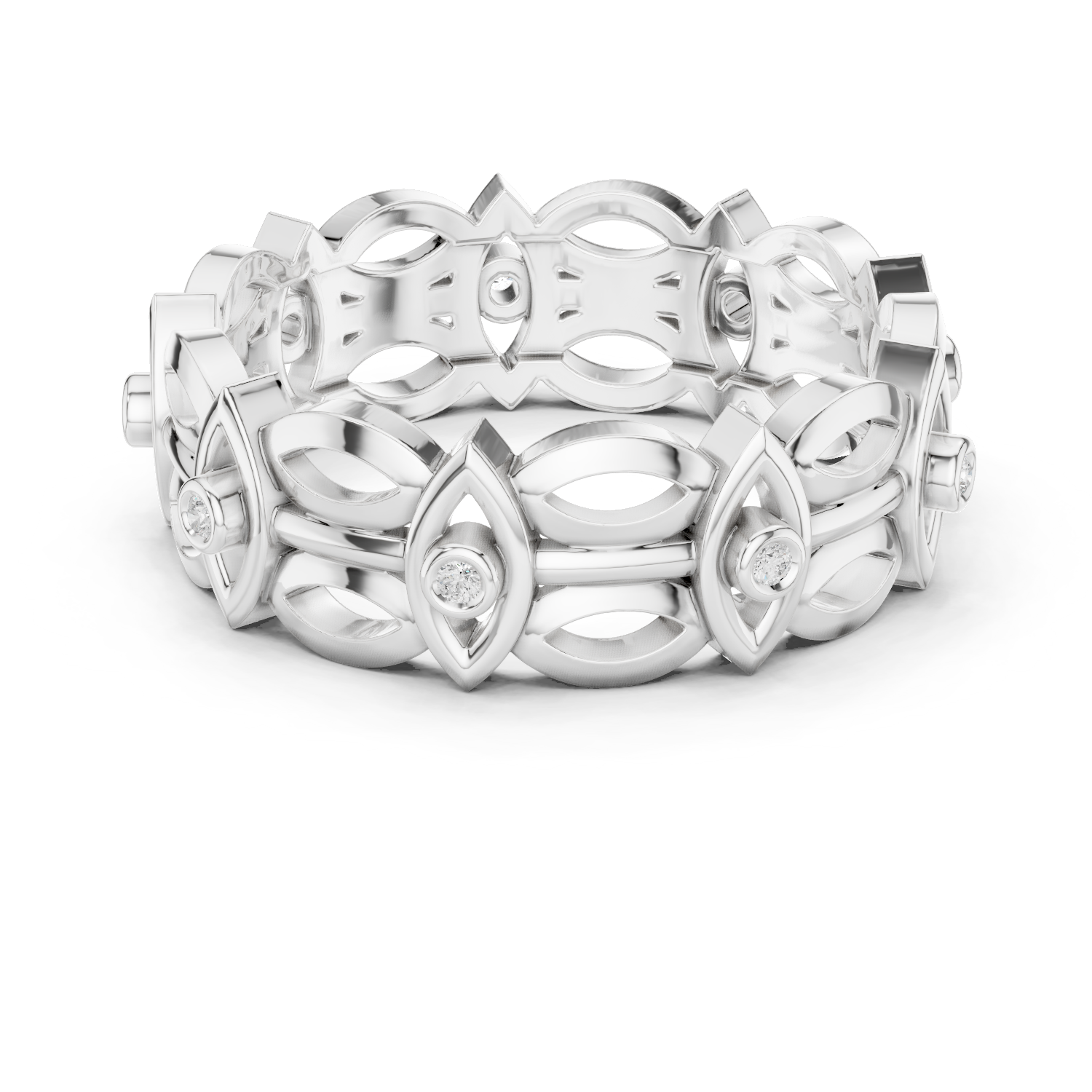 Gold Ring R46, White Gold