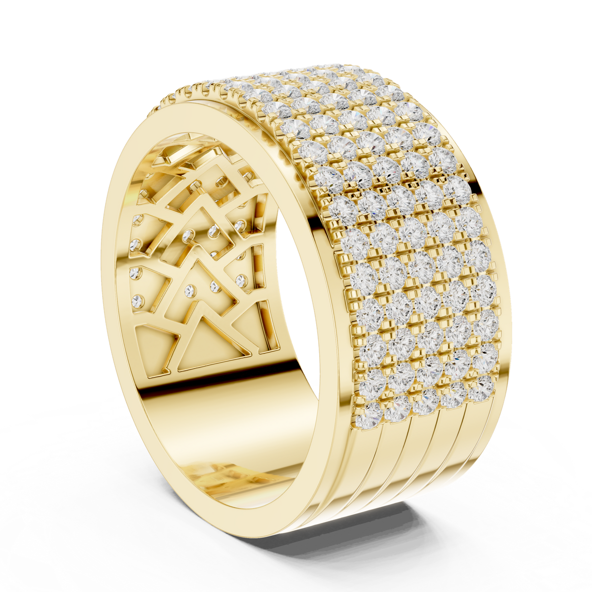 14K Solid Gold Lab Diamond Eternity Ring, Yellow Gold, view 1