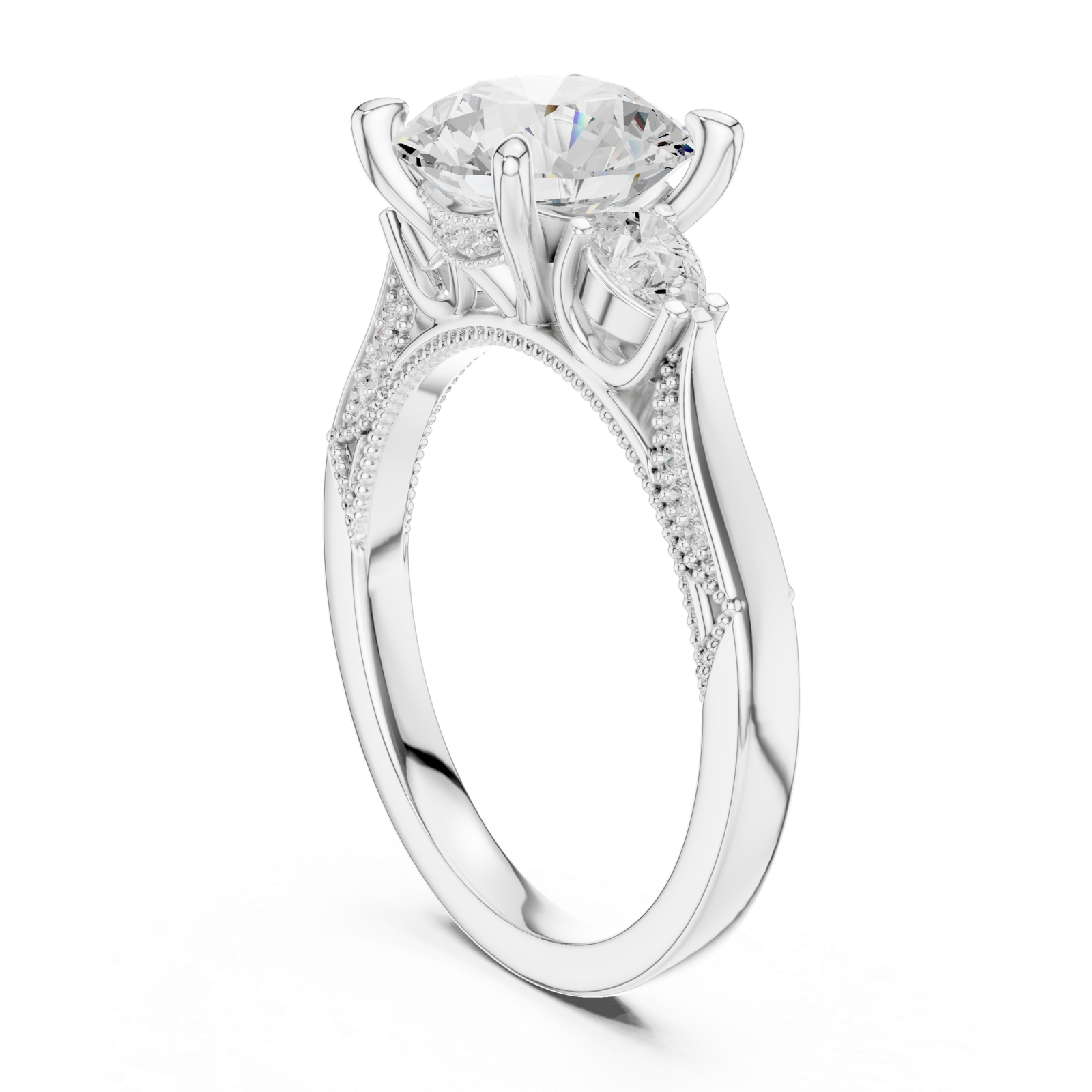 Gold Ring DDLR-1045, White Gold, view 1