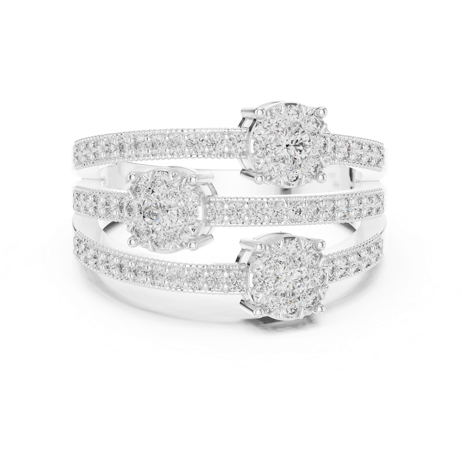 Gold Ring 19-120020L, White Gold, view 4