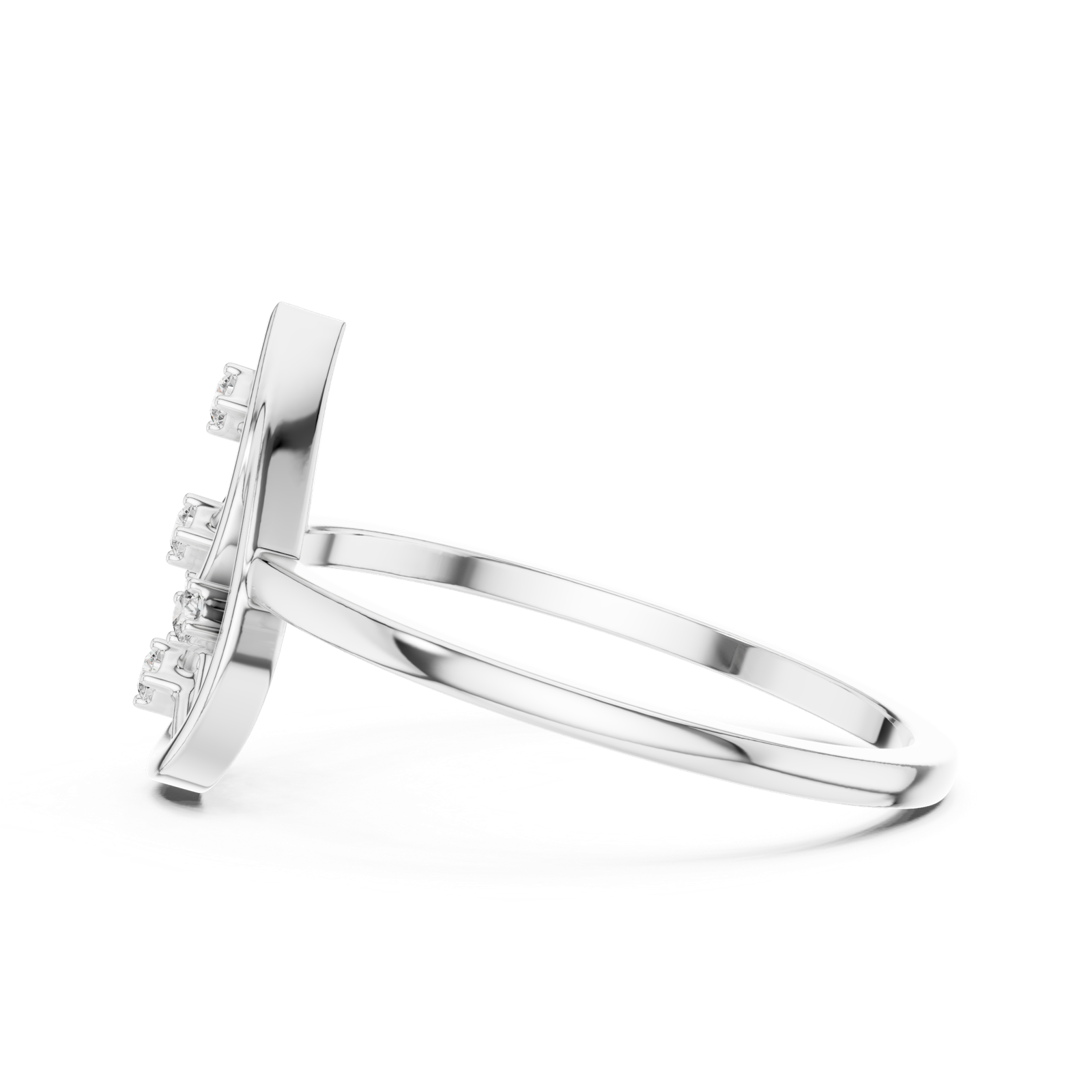 Gold Ring DR-6235, White Gold, view 3