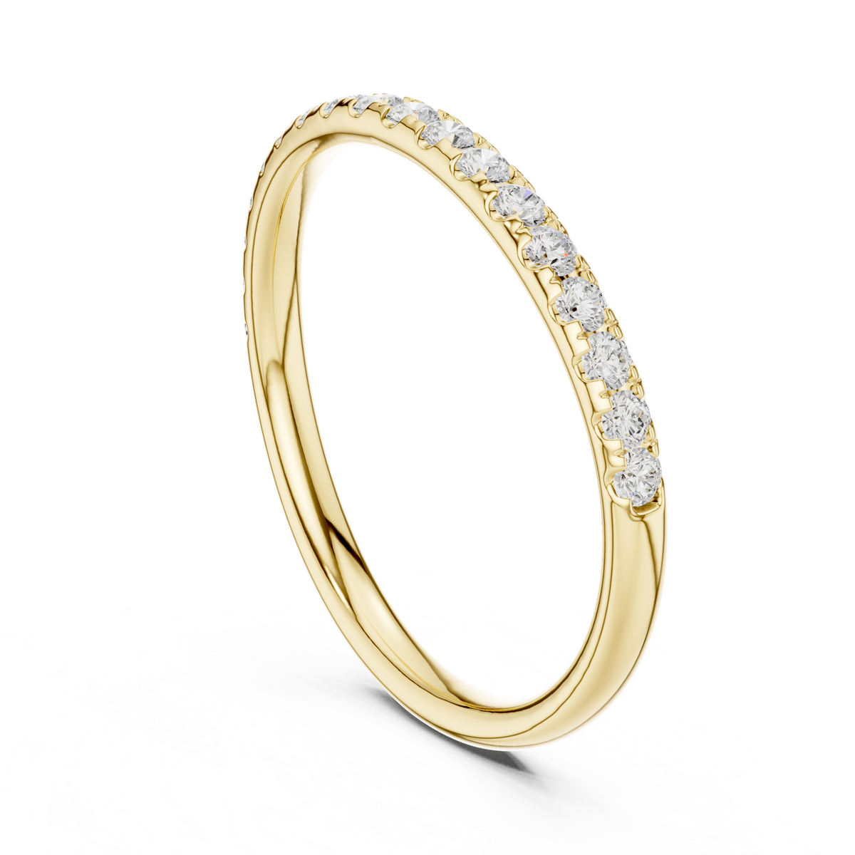 14K Solid Gold Lab Diamond Band Ring, Yellow Gold, view 1