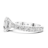 Gold Jewelry, Asscher center stone, White Gold, view 3
