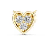 14K Solid Gold Lab Diamond Heart Pendant Necklace, Yellow Gold, view 2