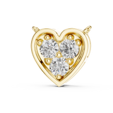 14K Solid Gold Lab Diamond Heart Pendant Necklace, Yellow Gold, view 2