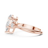 Gold Jewelry L35-66, Pear center stone, Rose Gold, view 3