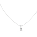 14K Solid Gold Lab Diamond Solitaire Pendant Necklace, White Gold, view 1