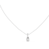 14K Solid Gold Lab Diamond Solitaire Pendant Necklace, White Gold, view 1