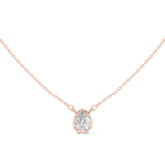 Gold Jewelry DDPS-001, Pear center stone, Rose Gold, view 4