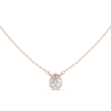 Gold Jewelry DDPS-001, Pear center stone, Rose Gold, view 4