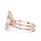 Gold Ring DDLR-441, Marquise center stone, Rose Gold, view 3