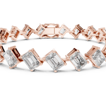 14K Solid Gold Lab Diamond Bracelet, Rose Gold, view 4